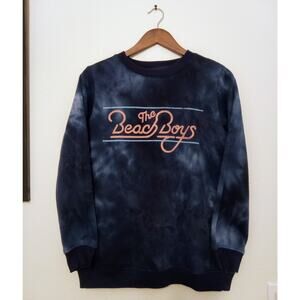 The Beach Boys Women's Navy Blue Tie-Dye Fleece Lined Graphic Sweatshirt SZ S